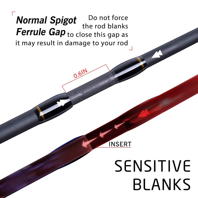 Goture baitcasting Rod, 4 Piece Casting Spinning Fishing Rods Portable 4 pc Lightweight Carbon Fiber Poles M Power MF Action 8ft - Image 2